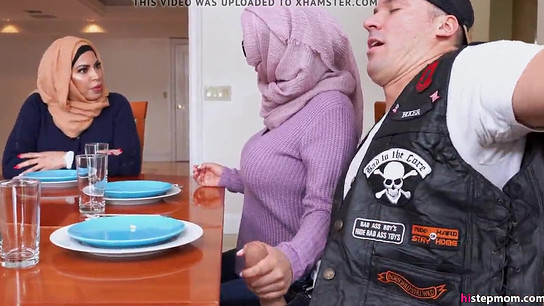 step-mother and Stepdaughter take turns to love massive milky penis