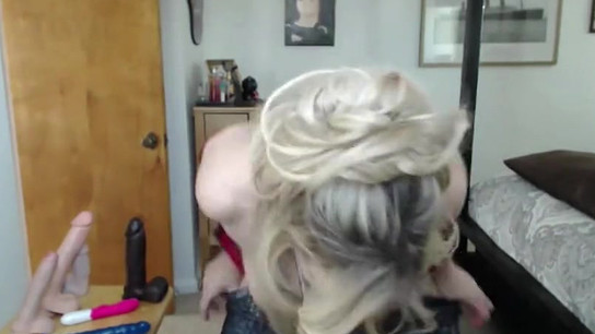 Ash-Blonde COUGAR with massive innate bosoms uses big black cock