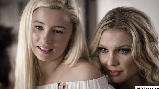 Distorted Mind Mummy-Stepdaughter Couple Interviewing The Future Dad